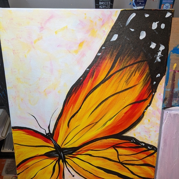 Butterfly in flight original. 16 x 20 in - Picture 6 of 6